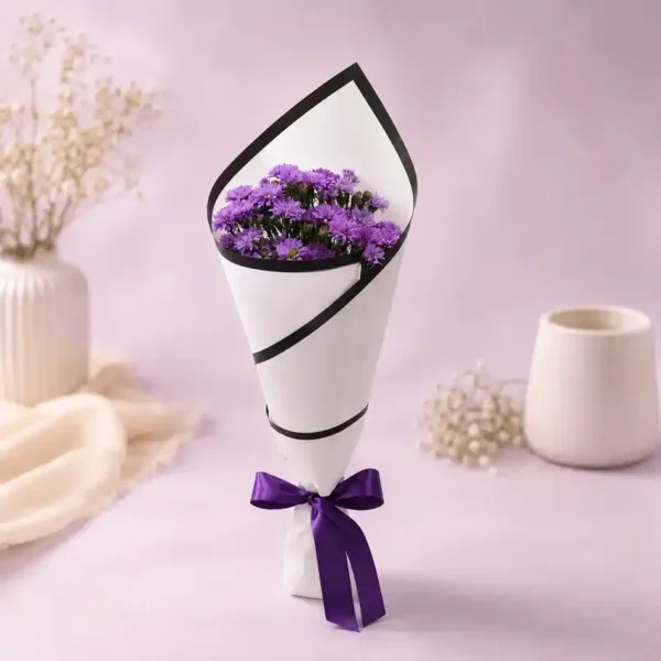 Blue-Daisy-Aster-Bouquet-Gifting