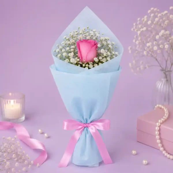 Spl-Single-Pink-Rose-Bouquet-Gifting
